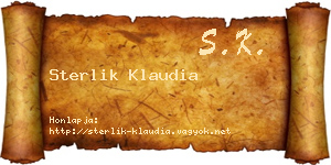 Sterlik Klaudia névjegykártya