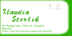 klaudia sterlik business card